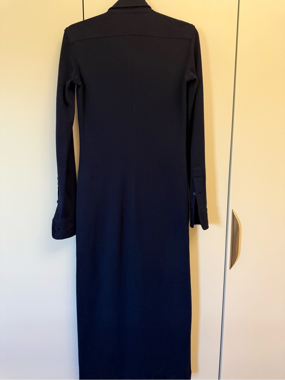 Ralph Lauren Classic Vintage Y2K Navy 100% Wool Shirt Dress Midi Size 4 - Picture 3 of 5
